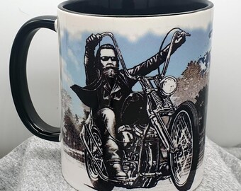 Custom Motorcycle Tea or Coffee Mug, biker, chopper, lowrider