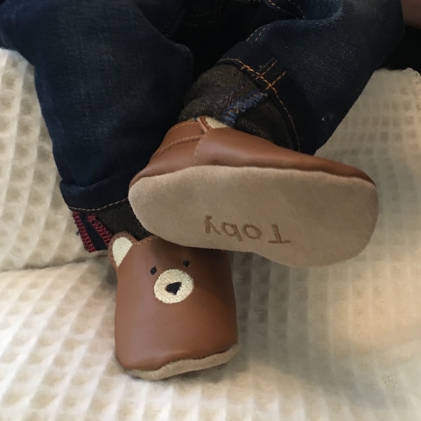 Personalised Bear Baby Shoes