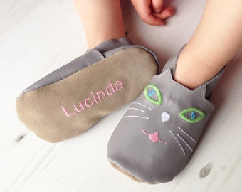 Personalised Children's Cat Slippers