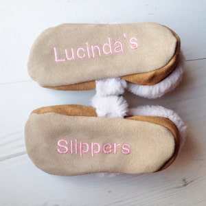Sheepskin Slippers personalized for babies and children image 2
