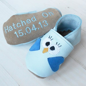 Personalised Bird Leather Baby Shoes image 2