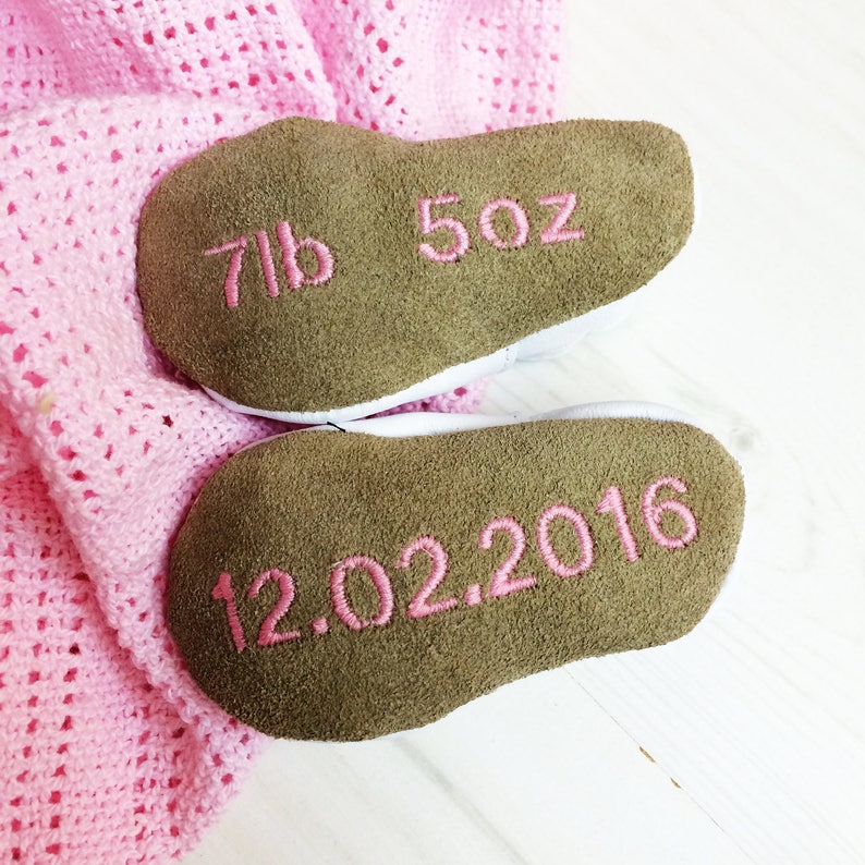 Personalised Alpaca Pink Leather Baby Shoes image 3