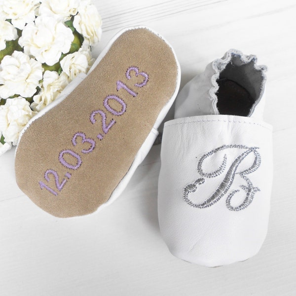 Personalised Initial Leather Baby Shoes