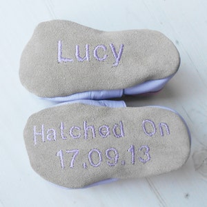 Personalised Bird Leather Baby Shoes image 4