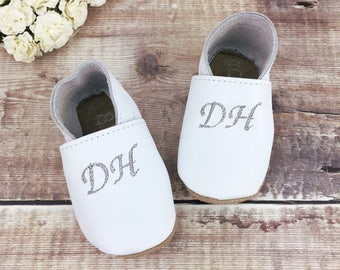 Personalised Monogrammed Baptism Baby Shoes