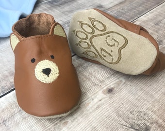 Personalised Bear Paw Print Baby Shoes