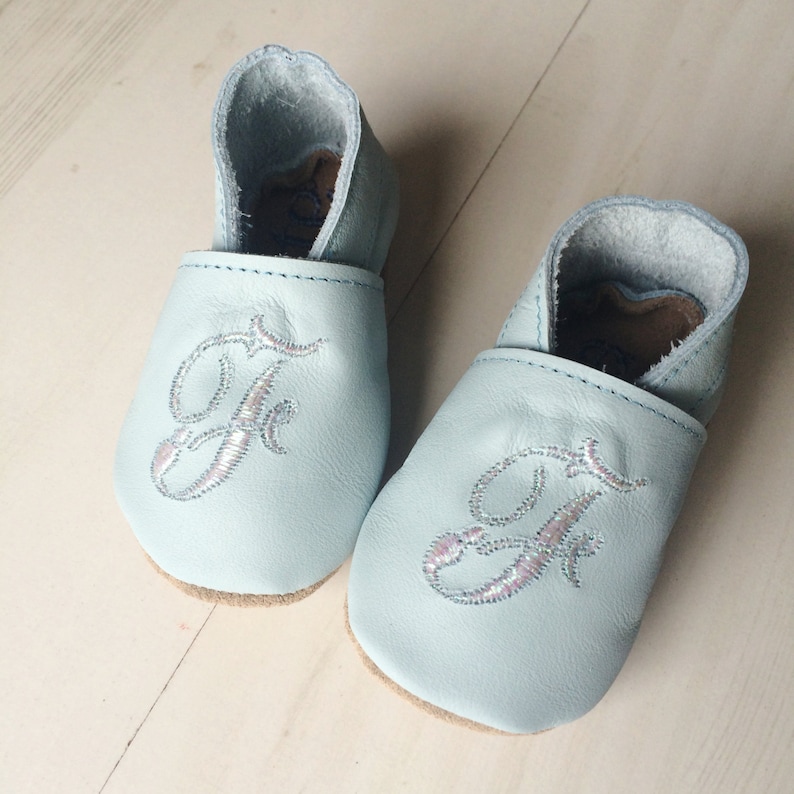 Personalised Iridescent Initial Baby Shoes image 2