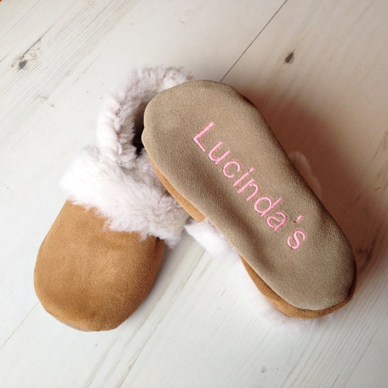 Sheepskin Slippers personalized for babies and children image 3
