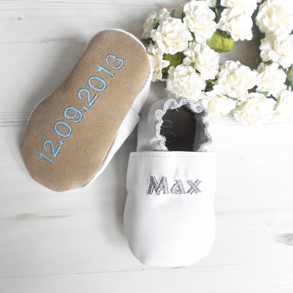 Personalised Baptism Leather Baby Shoes