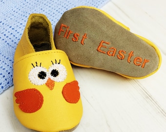 Personalised First Easter Chick Baby Shoes