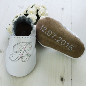 Personalised Iridescent Initial Baby Shoes image 1