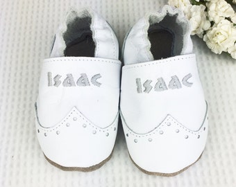 Personalised Brogue Baptism Baby Shoes