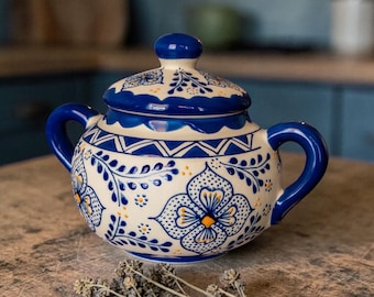 Handmade Stoneware Sugar Bowl