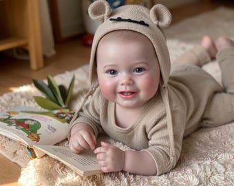 18 Inch Reborn Baby Doll Boy | Handmade Realistic Newborn Doll with Painted Hair | Lifelike Nursery Gift.