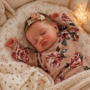 Reborn Baby Doll 49CM Full Body Silicone Vinyl, Lifelike Sleeping Newborn Doll, Handmade Painted Realistic Baby with 3D Skin.