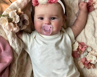 50CM Full Vinyl Reborn Baby Doll Girl, Lifelike Newborn Nursery Toy