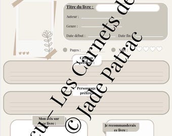 Printable Reading Journal | PDF Book Tracker | Reading Log | Reading Organization | Reading Planner