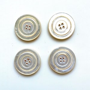 Large Hand carved MOPearl Antique Buttons