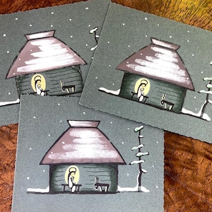 Handgeschilderde MCM Japanse kerstkaart