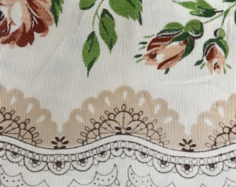 Rare Vintage curtain rayon 1940's fabric