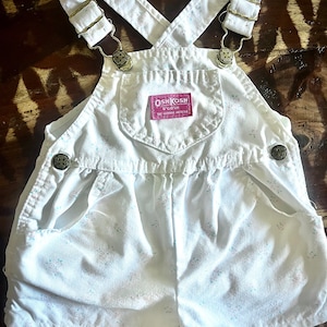 Vintage Osh Kosh Denim Girls Overall Shorts  size 2T