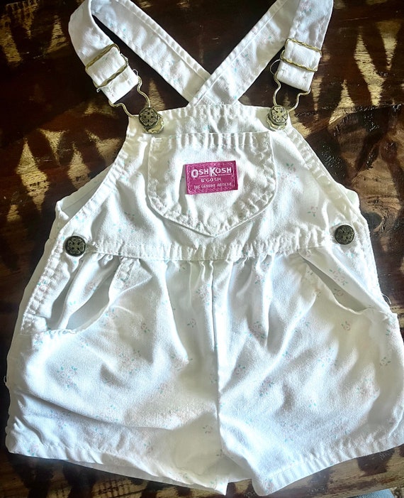 Vintage Osh Kosh Denim Girls Overall Shorts  size 
