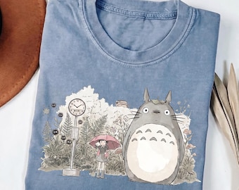 Koszulka z motywem deszczowej sceny z moim sąsiadem Totoro, koszulka z Mei Satsuki Totoro, prezent z anime Studio Ghibli