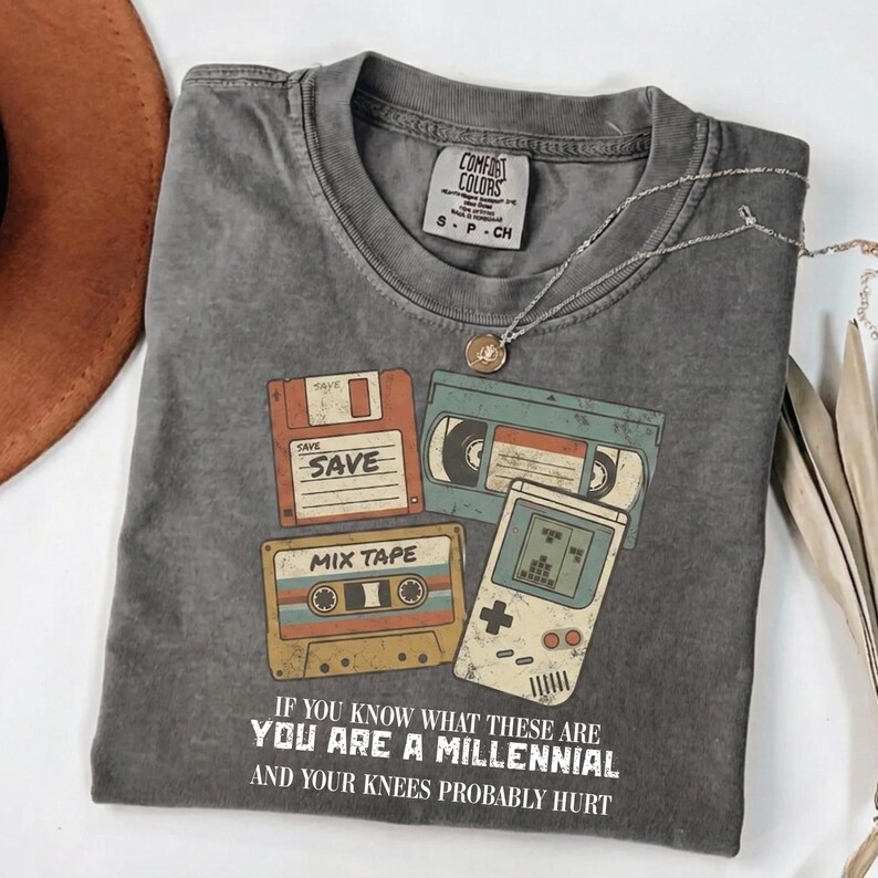 Millennial Cassette Tape Retro Graphic Tee, Music Lover Gift, 90s Vintage Shirt image 12