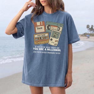 Millennial Cassette Tape Retro Graphic Tee, Music Lover Gift, 90s Vintage Shirt image 3