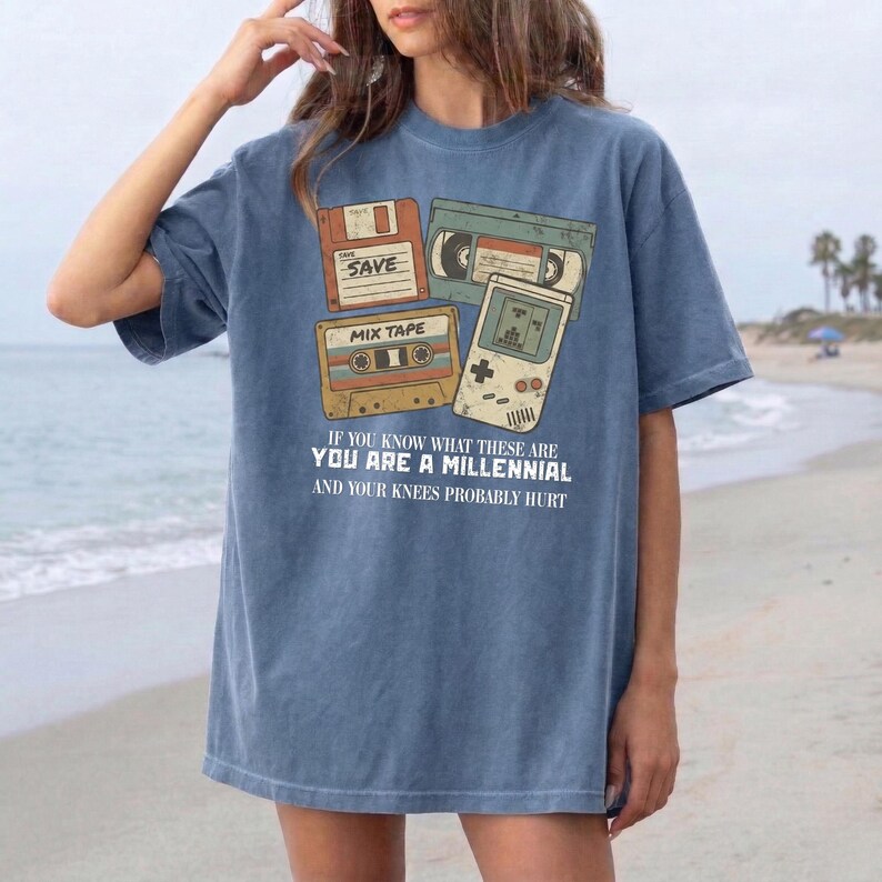 Millennial Cassette Tape Retro Graphic Tee, Music Lover Gift, 90s Vintage Shirt image 3