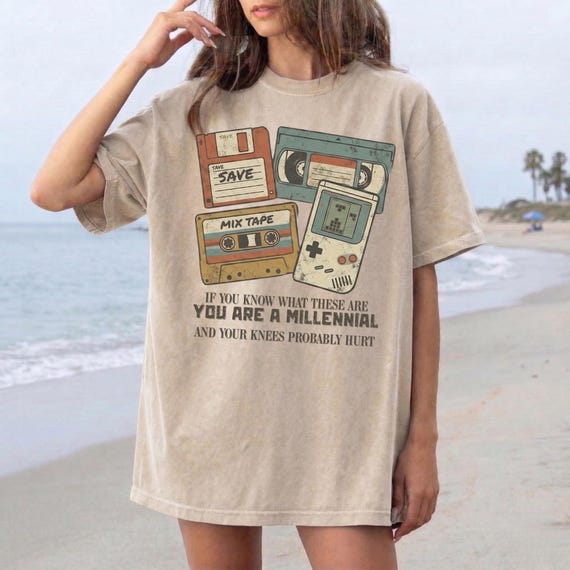 Millennial Cassette Tape Retro Graphic Tee, Music Lover Gift, 90s Vintage Shirt