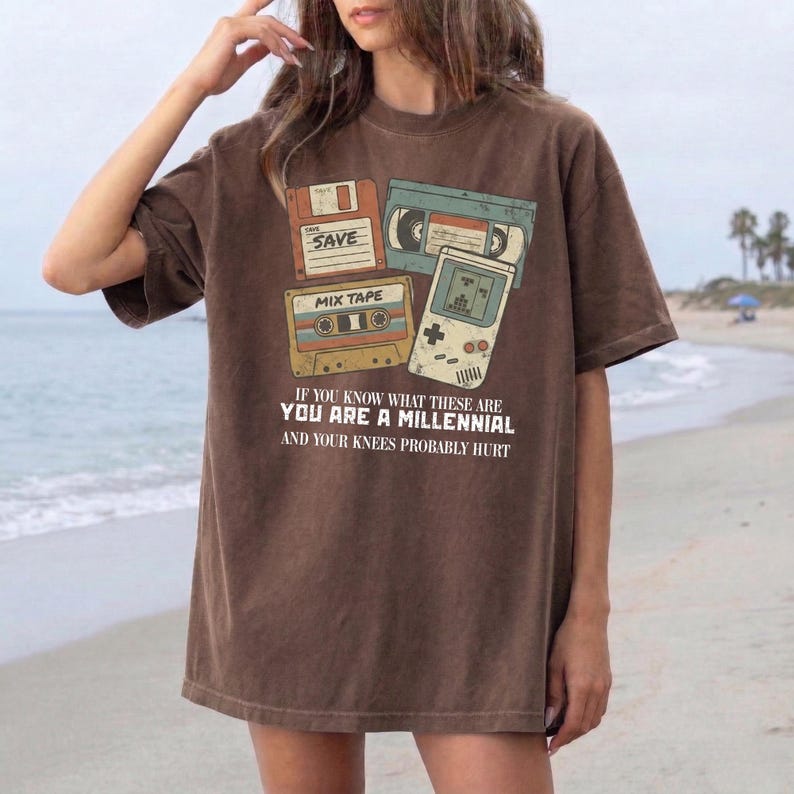 Millennial Cassette Tape Retro Graphic Tee, Music Lover Gift, 90s Vintage Shirt image 2
