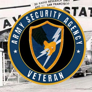 Army Security Agency Veteran - Round - Quality Vinyl and Laminate