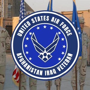 US Air Force Afghanistan Iraq Veteran - Quality Vinyl with Layer of Laminate