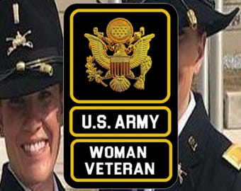US Army Officer Crest Woman Veteran/Retired Sticker - Quality Vinyl with Protective Laminate