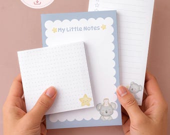 Pagine per appunti stampabili con koala / Pacchetto di articoli di cancelleria kawaii (download digitale)