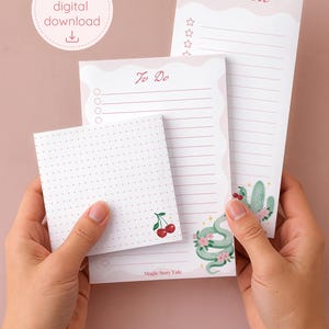 Printable Notepad Bundle | To Do List, Checklist, Dot Grid Notes (Digital Download)