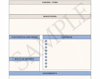 LDS Primary Presidency MEETING AGENDA