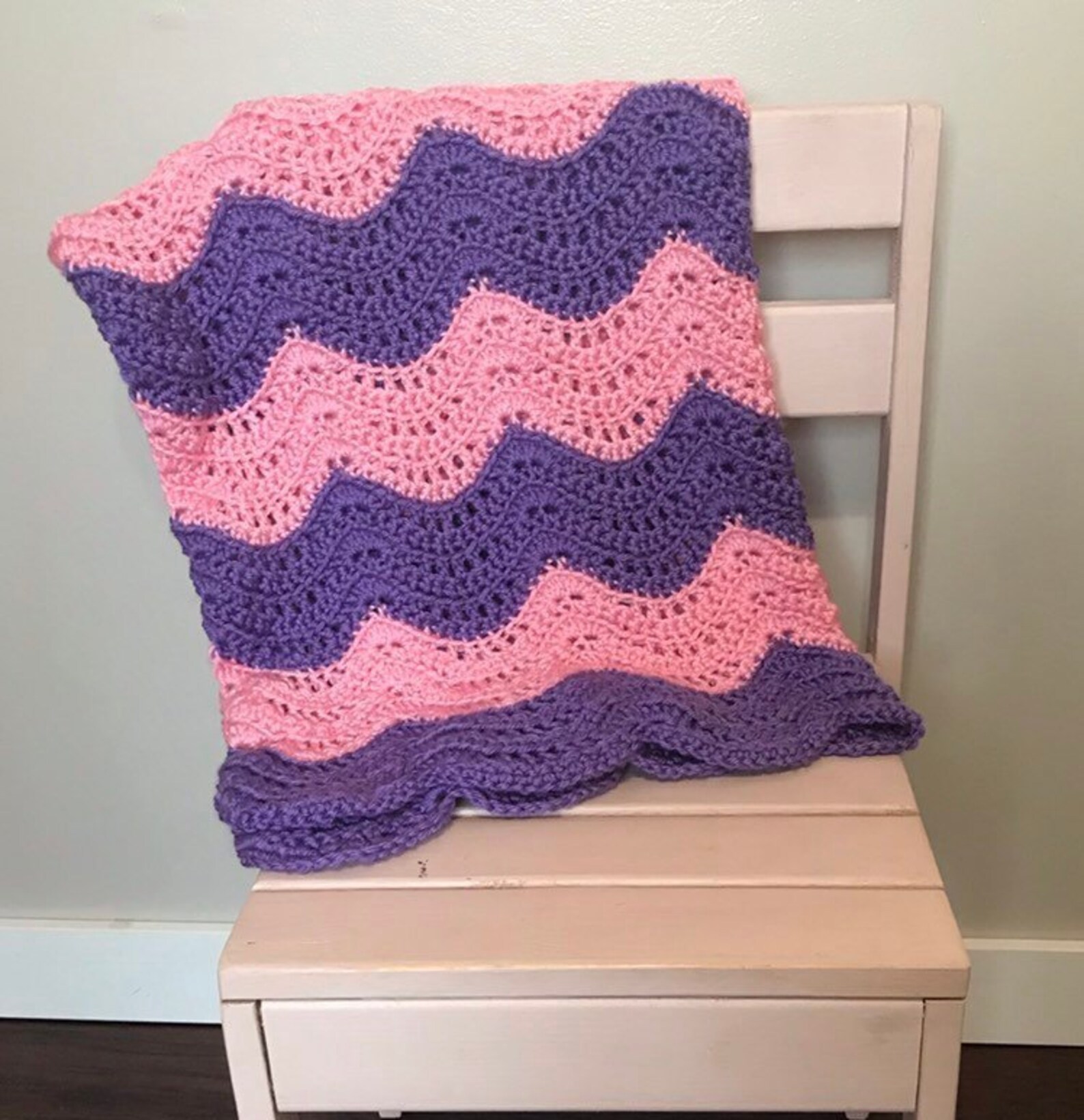 Pink and Purple Blanket Baby Girl Blanket Crochet Blanket Etsy
