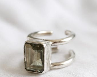 Adjustable Stackable Ring for Oura Ring | Modern Sterling Silver Statement Ring