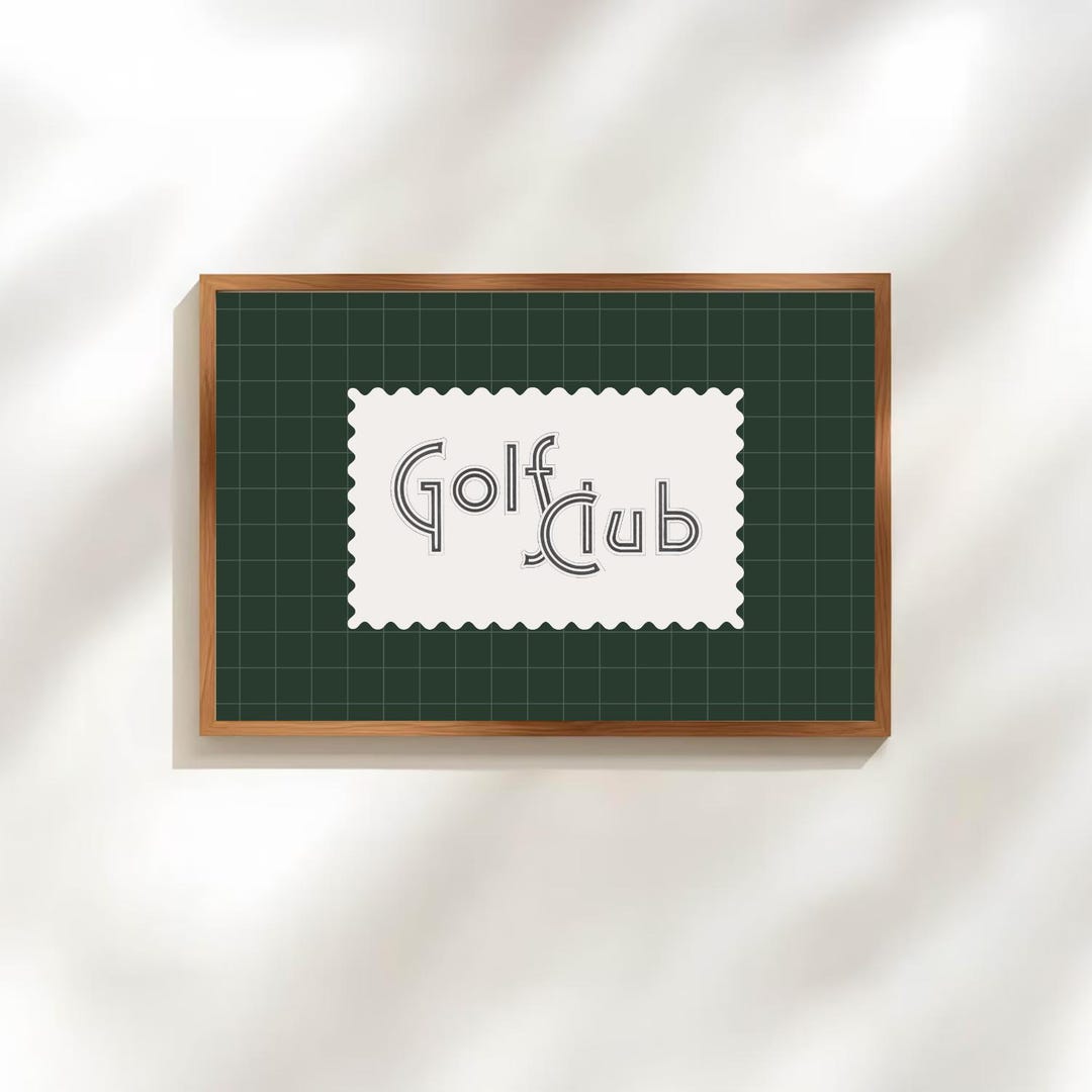 Retro Golf Club Lettering Matte Horizontal Poster | Golf Wall Art - Etsy
