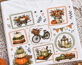 Boho Pumpkin PNG, Preppy Fall Pumpkin Clipart, Cute Coquette Autumn Pumpkin Sublimation Design, Thanksgiving Shirt PNG