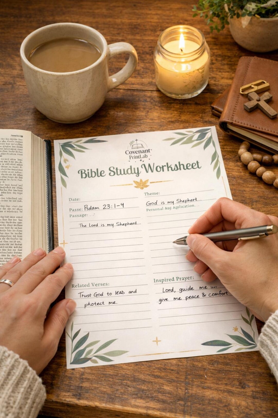 Bible Study Worksheet | Watercolor Scripture Reflection Journal (PDF ...