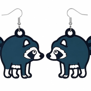 Jimothy the Viral Raccoon Earrings | Adorable 3D Printed Raccoon Dangle Earrings | Famous Short Spine Raccoon | Cute Animal Jewelry