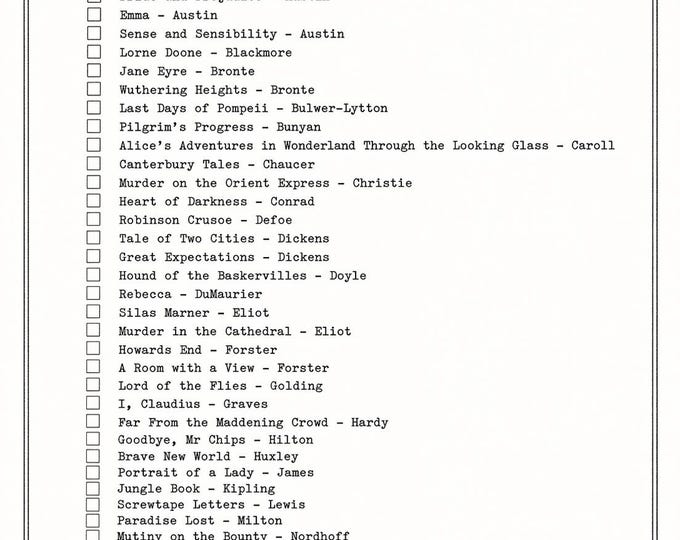 British Lit List, British Literature Must Reads, My Reading List (British Lit), British Novels