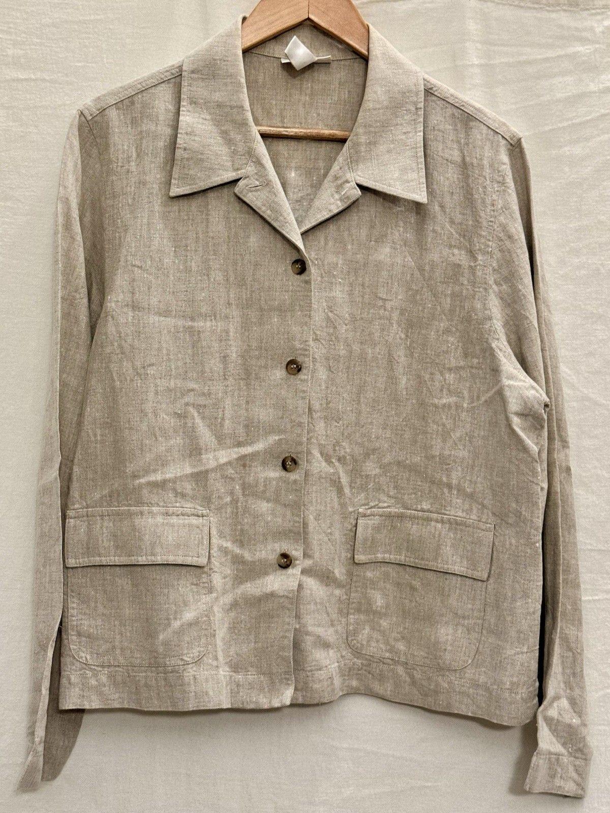 VTG Jones New York Linen Safari Jacket XL Beige Coastal Grandmother Resort 90s