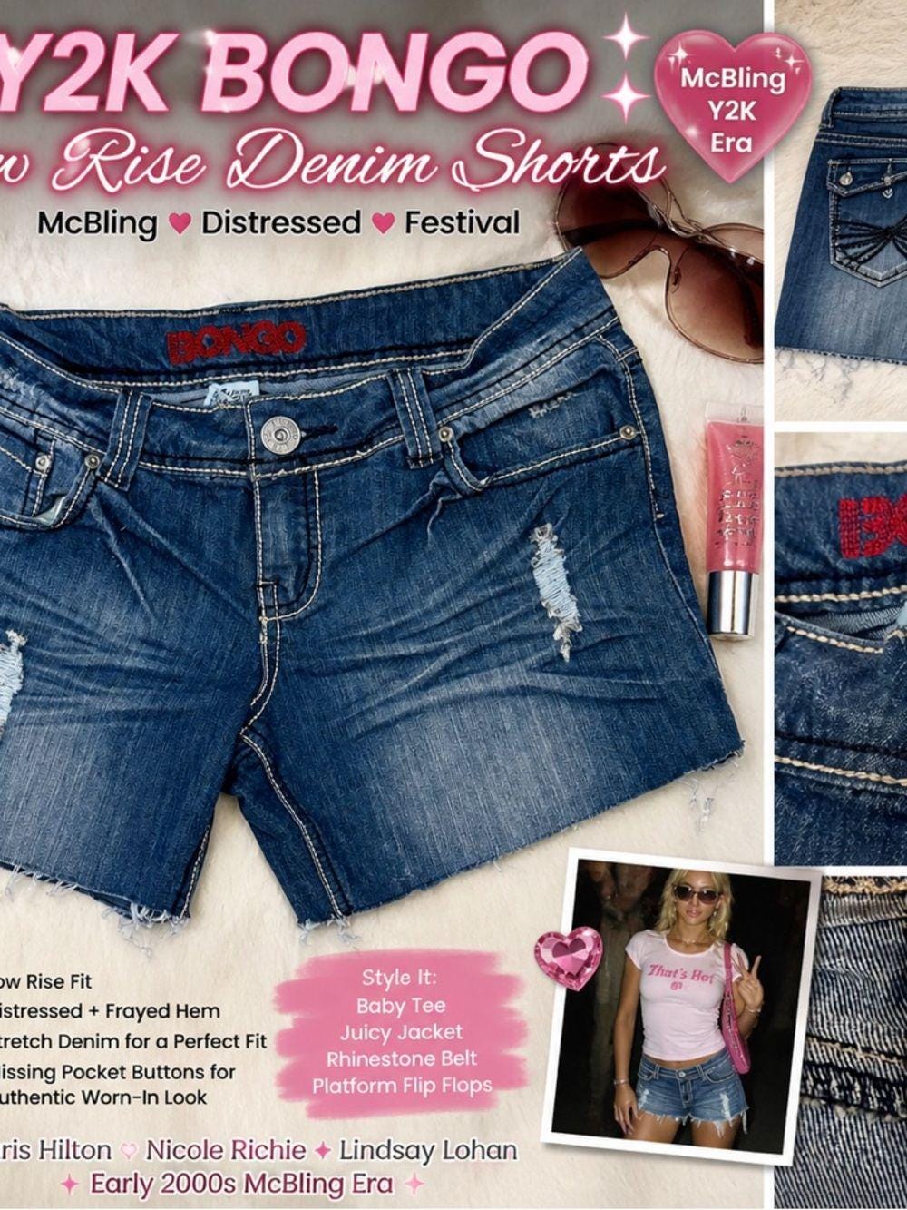vintage 2000s 平成 mcbling ショートパンツ Mcbling Shorts - Etsy