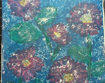 Dahlia Mother’s Day monoprint art