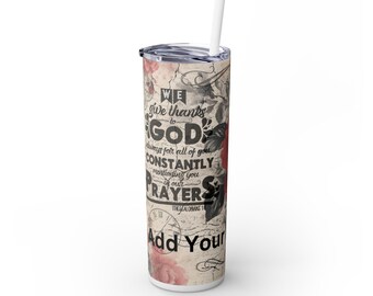 Personalized Christian Tumbler – Insulated 20oz Stainless Steel with Lid, Straw