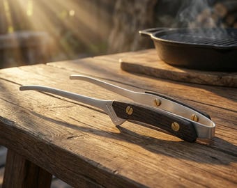 Stainless Steel BBQ Tongs 304 Walnut Wood Handle Copper Rivet Grill Tongs Korean Barbecue Cooking Kitchen Camping Serving Tool